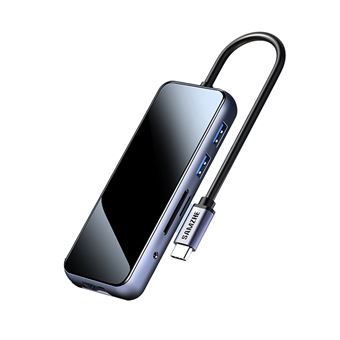 Adaptador SAMZHE GT6K 6 em 1 | Type-C a 3USB3.0 HDMI PD 1000mbps para HUAWEI Mate40/P50 Samsung S20 - 1