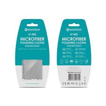 Pano de Polimento em Microfibra Novoteck LP-002 | Dupla Textura | Reutilizável | para Limpeza de Telas de Dispositivos Eletrônicos - 1