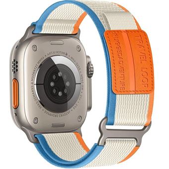 Bracelete tecido Trail adventurer Antiimpacto para Apple Watch Series 10 46mm | Laranja e Azul - 1