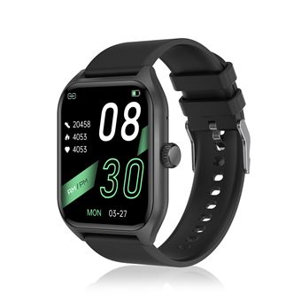 Smartwatch DAM Qx5 | tela de 1,96'' | Chamadas Bluetooth | Multidesportos | Monitor de glicose e Pressão | 4,5x0,9x3,8 cm - Preto - 1