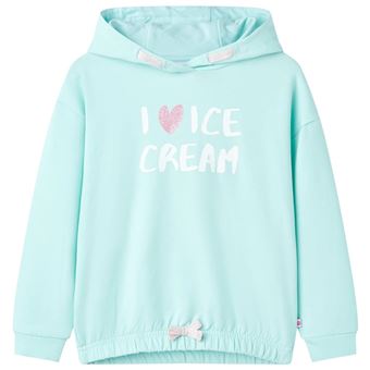 Sweatshirt para Criança com Capuz vidaXL | ciano-Claro | 3 - 4 Anos - 1
