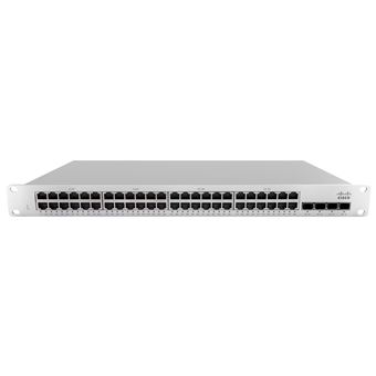 comutador de rede Cisco MS210-48LP-HW Gerido L3 Gigabit Ethernet (10/100/1000) Prateado 1U Apoio Power over Ethernet (PoE)