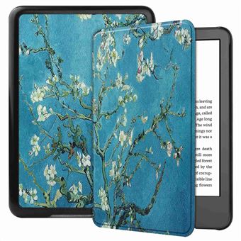 Capa PU função de dormir/despertar automático Magunivers para Amazon Kindle Paperwhite 11th Gen (2022) - Flor de Damasco - 1