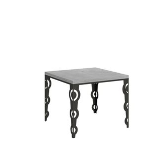Mesa de Jantar Extensível Tipo Livro Itamoby Karamay Libra | 90x90/180 cm | Cimento quadro Antracite - 1
