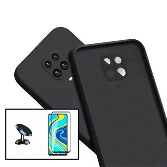 Kit Phonecare | Película de Vidro 5D Full Cover + Capa Silicone Líquido + Suporte Magnético Carro para Xiaomi Poco M2 Pro - Preto - 1