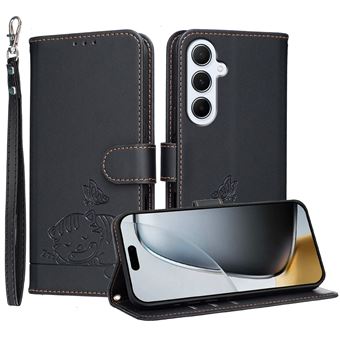 Capa FOXDOCK para Samsung Galaxy A56 | Flip | Bloqueio RFID | Fecho Magnético | Pele Sintética | Alça de Pulso Amovível | Preto - 1