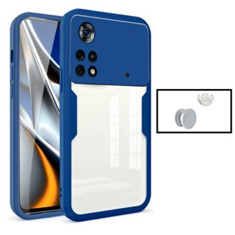 Kit Gift4Me Capa Anti|Crash 360 Protection + 1 GripHolder + 1 Suporte GripHolder Branco para Xiaomi Poco X4 Pro 5G | Azul Escuro - 1