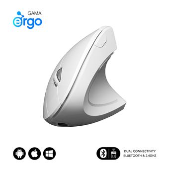 Rato SUBBLIM RATON OPTICO DUAL GLIDE VERTICAL ERGO DUAL BATERIA BLANCO | 1600 DPI | Branco - 1