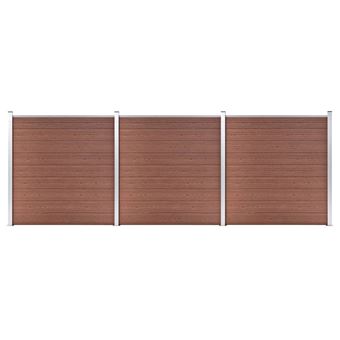 Painel de Vedação para Jardim vidaXL 526x186 cm WPC castanho - 1