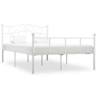 Estrutura de Cama vidaXL 160x200 cm metal branco - 1