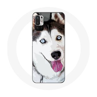 Capa Maniacase para Xiaomiredmi Note 10 5G Husky Siberiano Branco Olhos Azuis - 1