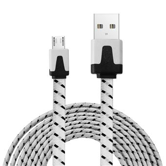 Cabo USB Avizar para Micro-USB Antinós 2.1A Branco - Remax 3 Metros