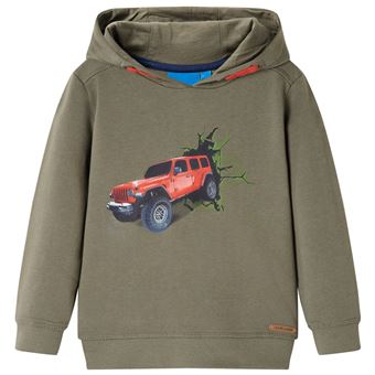 Sweatshirt com capuz para criança | vidaXL | caqui 128 | 7 a 8 anos - 1