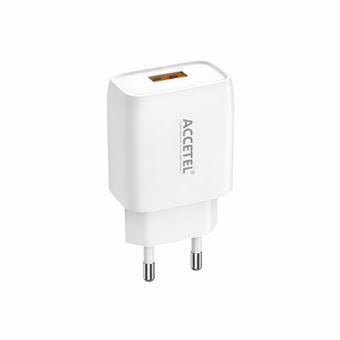 Adaptador de Corrente USB Carregamento Rápido 18W Accetel AC430W | Branco - 1
