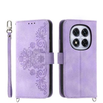 Capa ZURSANA para Xiaomi Redmi Note 14 PRO 4G | Pele com Fecho de Encaixe para Colar + Cordão em Pele | Roxo - 1