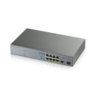 comutador de rede Zyxel GS1300-10HP-EU0101F Não-gerido Gigabit Ethernet (10/100/1000) Cinzento Apoio Power over Ethernet (PoE)