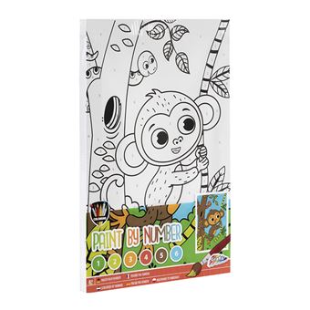 Tela Pintar com Números e Tintas Grafix | Macaquinho - 1