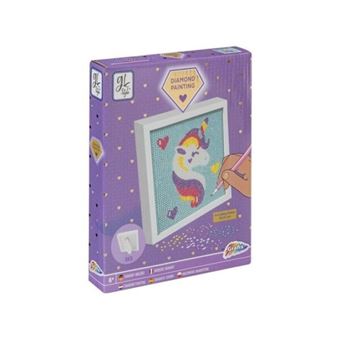 Pintar por Diamantes com Moldura Paspatur Grafix | 15 x 15 | Unicórnio - 1
