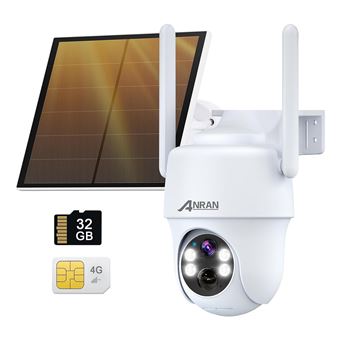 Câmara Rotativa Solar Anran 4G LTE 360º + 32GB SD | 2K | PTZ com Bateria | Visão Noturna | Áudio Bidirecional - 1