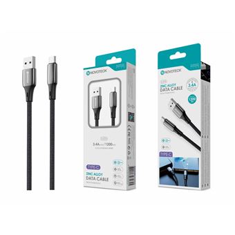 Cabo Type-C Novoteck S-075 3.4A | 1,20 m - Preto - 1