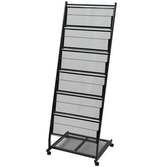 Porta-Revistas vidaXL 47.5x43x133cm A4 Preto - 1