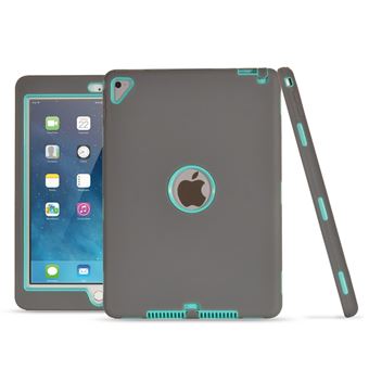 Capa Magunivers silicone à prova de queda choque poeira ciano/cinza para Apple iPad Pro 9.7 inch (2016)/Air 2/Air - 1