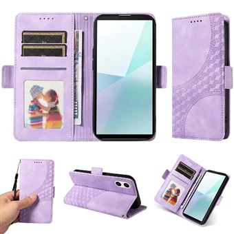 Capa FLOODKING para Sony Xperia 10 VI | Design Acolchoado | Couro PU Premium | Roxo - 1