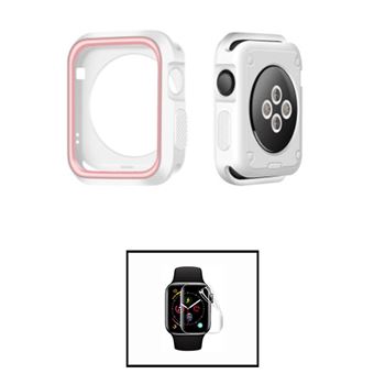 Kit Capa Military DoubleColor + Película de Hydrogel Phonecare para Apple Watch SE 3 - 40mm | Branco / Rosa - 1