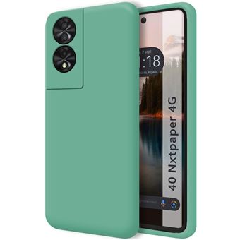 Capa de silicone líquido ultramacio Tumundosmartphone para TCL 40 NXTPAPER | cor verde - 1