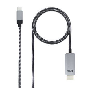 Adaptador de cabo de vídeo nanocable 10.15.5102 1,8 m usb type-c hdmi alumínio, preto - 1