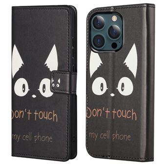 Capa PU + TPU com Suporte não toque no meu telefone para iPhone 13 Pro Max 6.7'' - 1