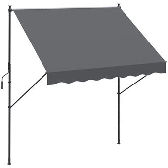 Toldo Manual Retrátil Outsunny | 200x170x200-290cm | Cinzento - 1