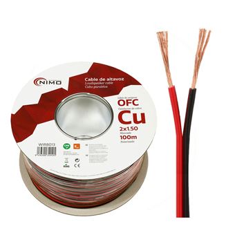 Rolo Cabo Coluna em Cobre NIMO Livre de Oxigénio | 2x 1.5mm | 100m - Preto / Vermelho - 1