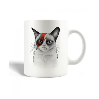 Caneca Maniacase com impressão de arte do Grumpy Cat David Bowie - 1