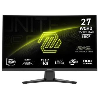 Monitor Gaming MSI MAG 275CQFDE E18 | WQHD | 0,5 ms | 180 Hz | 27" | F - 1
