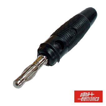 Ficha Banana Alpha-Elettronica 4Mm Macho Preta - 1