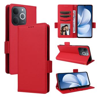 Capa FOXDOCK para Realme Note 70 4G | Prova de Choque | Magnética| TPU | Suporte para Cartão | Vermelho - 1