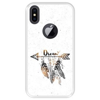 Capa Tpu Hapdey para Iphone X - Xs | Design Estilo Boho | Apanhador de Sonhos com Penas - Transparente