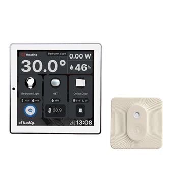 Ecrã Touch 4'' de parede Shelly Wall Display Branco para controlo centralizado + Sensor de Temperatura e Humidade - 1