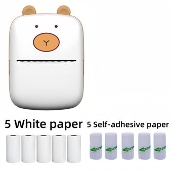 Mini impressora portátil V-REEL multifuncional impressão de fotos e documentos em preto e branco  A8A - Branco - 1