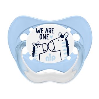 Chupeta nip 38404-51 Chupeta clássica para bebé Ortodontia Silicone Azul, Branco