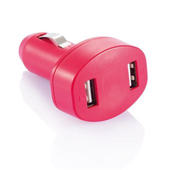 Carregador Design Gifts com 2 Portas USB para Carro - Rosa - 1