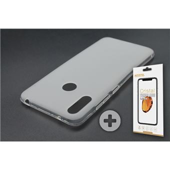 Conjunto com Película de Vidro Temperado e Capa Skyhe para Huawei Y7 2019 Gel Transparente
