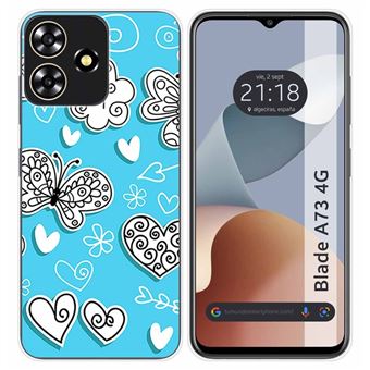 Capa Tumundosmartphone de silicone para ZTE Blade A73 4G desenhos de borboletas de design - 1
