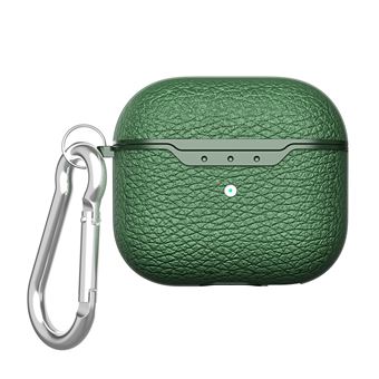 Capa e TPU Textura de lichia com Chaveiro Verde para AirPods 3 - 1