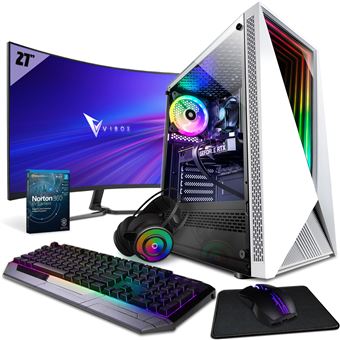 Computador Gaming Vibox VII-73 PC - 27"" 165Hz Pacote de monitores Incurvé - Intel i7 13700F Processador 5.2GHz - Nvidia RTX 4070 Ti 12GB - 32GB RAM - 1TB NVMe M.2 SSD - 700W PSU - Windows 11 - WiFi - 1