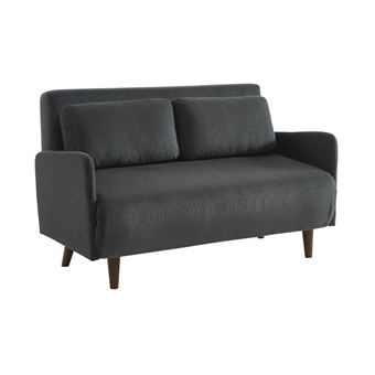 Sofá-cama sweeek | veludo canelado fino | 2 lugares | Cinza - 1