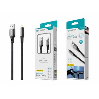 Cabo Lightning Novoteck S-076 3.4A | 1,20 - Preto - 1