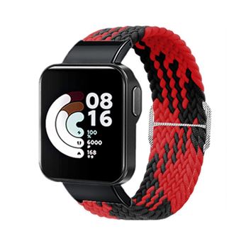 Bracelete de nylon trançado, elástico, vermelho/preto Magunivers para Xiaomi Redmi Watch - 1