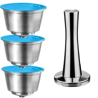 Pack Orysin 3 Cápsulas Reutilizáveis em Aço Inoxidável + Compactador | Compatível com Nescafé Dolce Gusto Lumio - 1